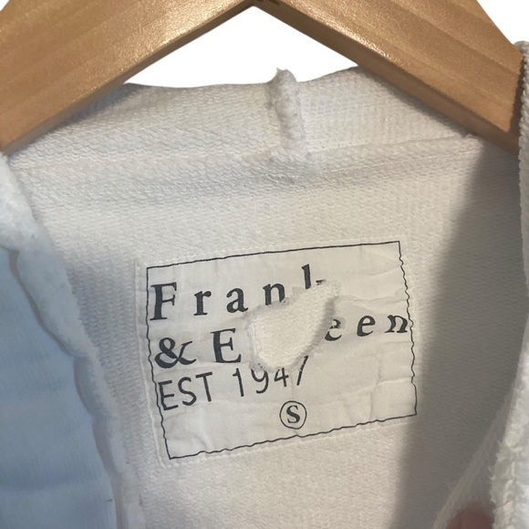 Frank and Eileen French Terry Relaxed White Kane Capelet Hoodie Size Small - Picture 4 of 9